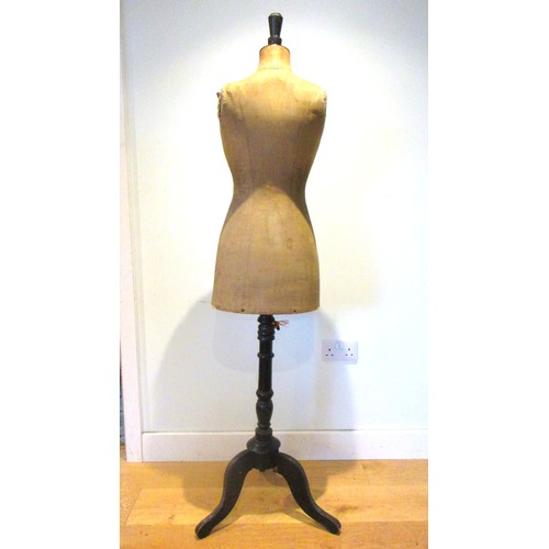 839 - Selfridges of London stencil-marked, early 20th Century tailor's dummy mannequin featuring original ... 