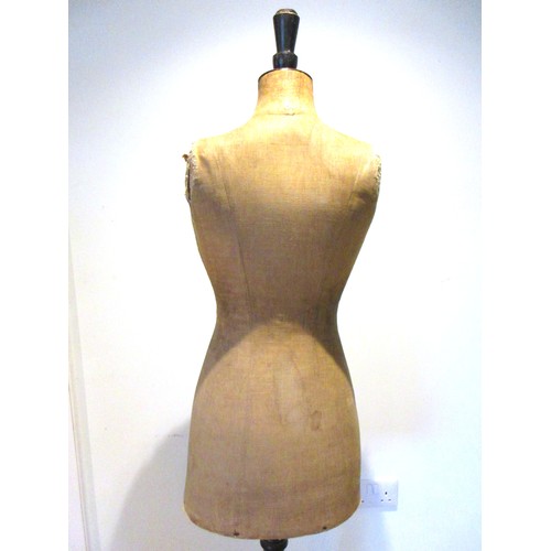 839 - Selfridges of London stencil-marked, early 20th Century tailor's dummy mannequin featuring original ... 