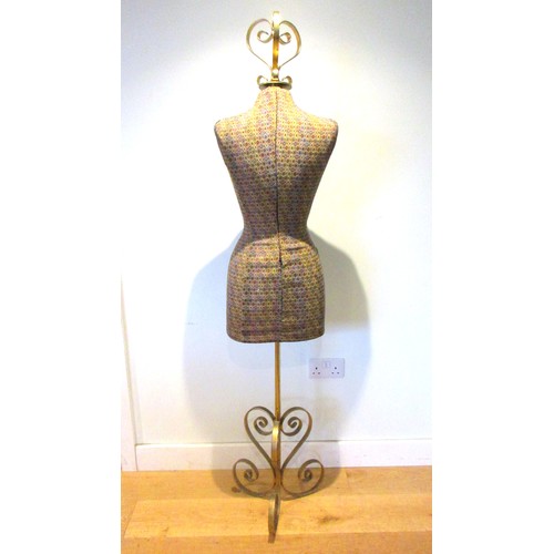 840 - Contemporary dressmaker's dummy or display mannequin in dress form featuring colourful diamond-patte... 
