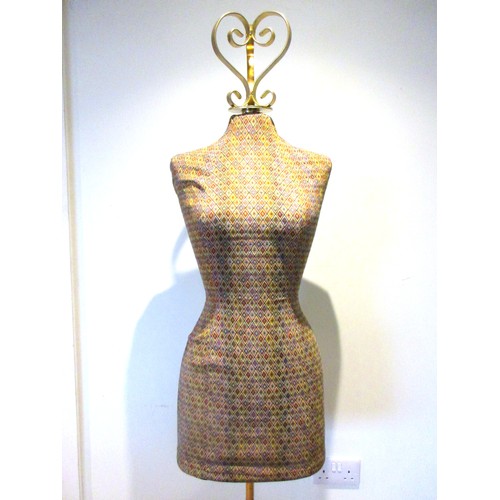 840 - Contemporary dressmaker's dummy or display mannequin in dress form featuring colourful diamond-patte... 