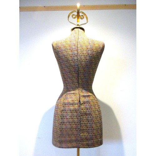 840 - Contemporary dressmaker's dummy or display mannequin in dress form featuring colourful diamond-patte... 