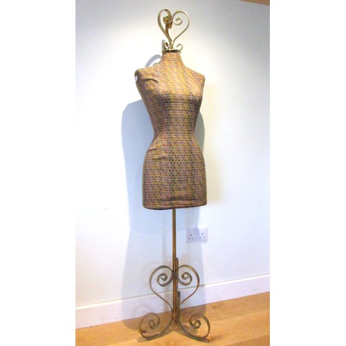 840 - Contemporary dressmaker's dummy or display mannequin in dress form featuring colourful diamond-patte... 