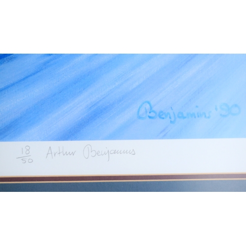 768 - Framed limited edition print 'The Christmas Run' by Arthur Benjamins (18/50, 73x58cm) depicting Dona... 