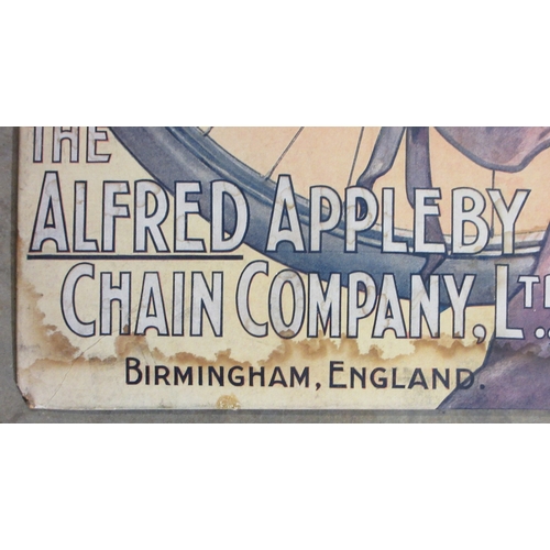 201 - The Alfred Appleby Chain Company Ltd. stand up cardboard counter top advertising sign, W25cm H30cm

... 