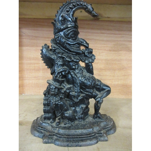 206 - Victorian black painted cast iron Mr Punch door stop, W23cm H31cm

Bradley's shipping POA https://ww... 