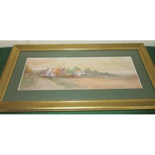 769 - L.? Goddard (British early 19th century); Figures in a rural landscape with Windmill, watercolour he... 