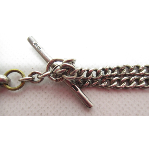 222 - Swiss ladies silver trench type wristwatch on cord strap, white enamel Roman dial with red 'XII', hi... 