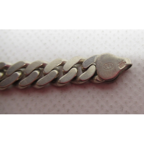 222 - Swiss ladies silver trench type wristwatch on cord strap, white enamel Roman dial with red 'XII', hi... 