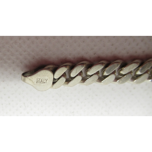 222 - Swiss ladies silver trench type wristwatch on cord strap, white enamel Roman dial with red 'XII', hi... 