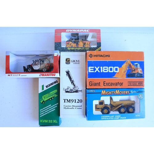 767 - Six diecast plant machinery models to include a 1/60 scale Hitachi EX1800 Giant Excavator, Mighty Mo... 