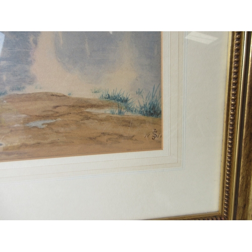 143 - John Syers (English 1815-1881) cows by a body of water, watercolour, signed to corner, framed, 52cm ... 