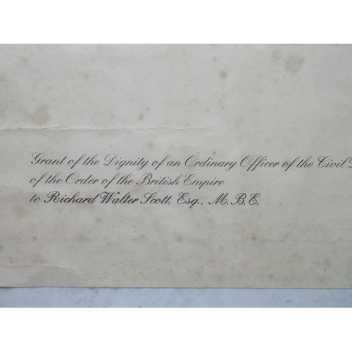189 - M.B.E. Awarded to Richard Walter Scott June 2004. In original presentation case with miniature, comp... 