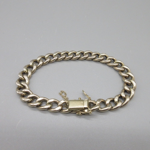 116 - 9ct yellow gold hollow link curb chain bracelet, closure stamped 375, L21cm, 12.7g

Bradley's shippi... 
