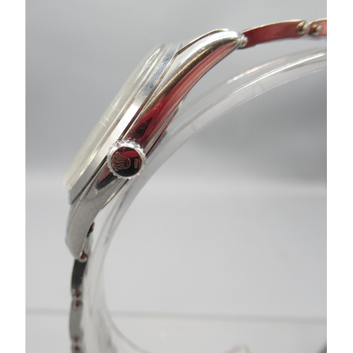  Rolex Oyster Precision stainless steel wristwatch on 6636 riveted expanding bracelet with signed dep... 