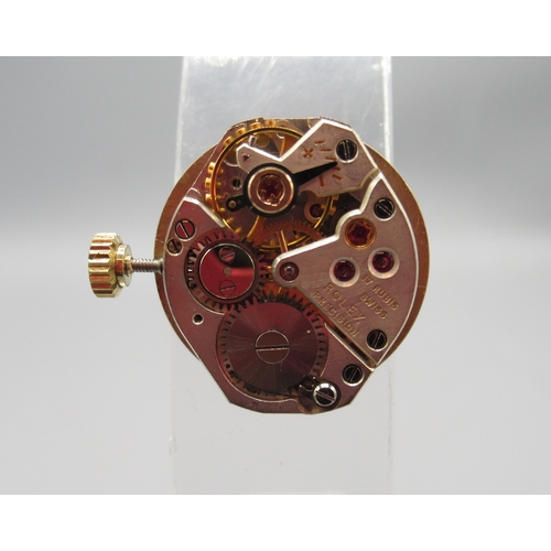 2097 - Rolex Precision ladies 9ct gold wristwatch on period 9ct gold textured block link bracelet with depl... 