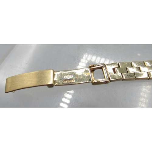 2097 - Rolex Precision ladies 9ct gold wristwatch on period 9ct gold textured block link bracelet with depl... 