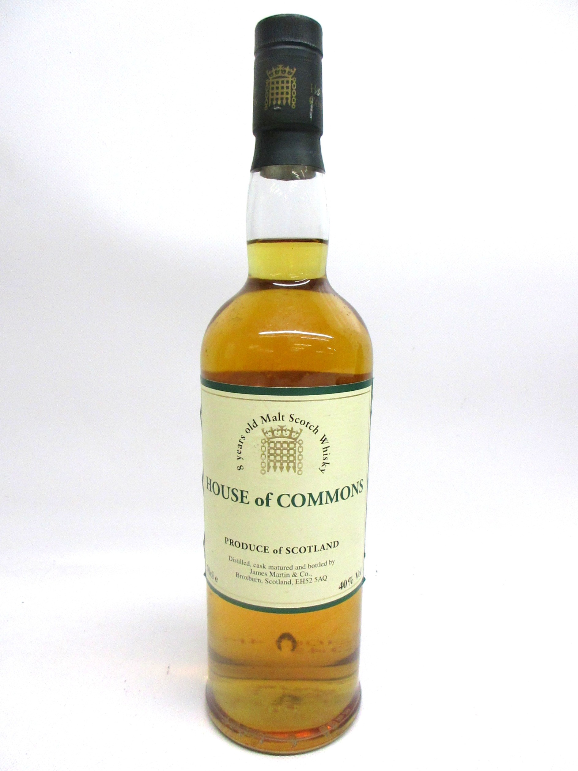 Coin set with House of Commons 8 year old malt Scotch Whisky, 40% vol ...