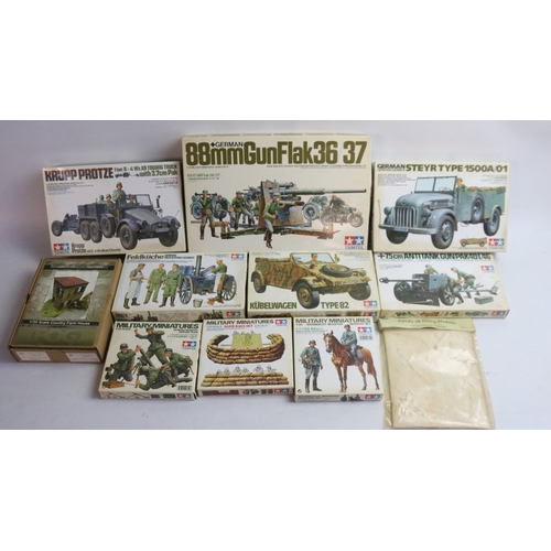 446 - Collection of unstarted 1/35 scale plastic model German WW2 armour, figure and accessory model kits ... 