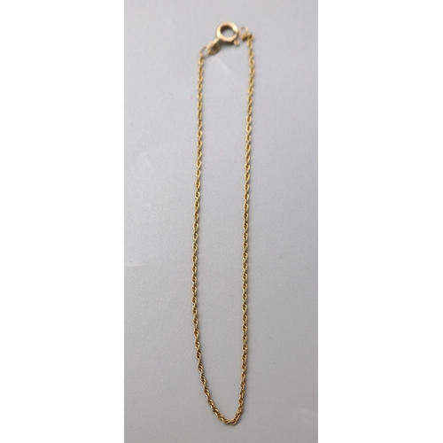 1292 - 9ct stamped pair of earrings, 9ct stamp rope twist bracelet L25cm, 9ct stamped Italian Figaro chain ... 