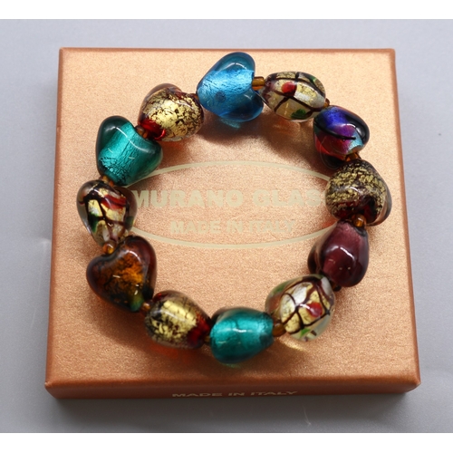 29 - Silver and 9ct floral cluster ring, set with Clear stones, size O 1/2 (3.6g) and a Murano glass 12 l... 