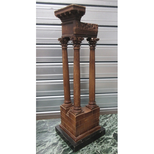 1388 - Pair of resin Grand Tour style models of Temple ruins, on square bases, W20cm D20cm H57cm (2)

Bradl... 