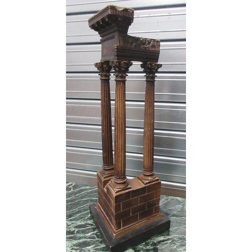 1388 - Pair of resin Grand Tour style models of Temple ruins, on square bases, W20cm D20cm H57cm (2)

Bradl... 