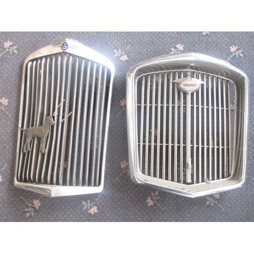 One vintage Wolseley Classic car radiator grill H52cm W49cm and a ...