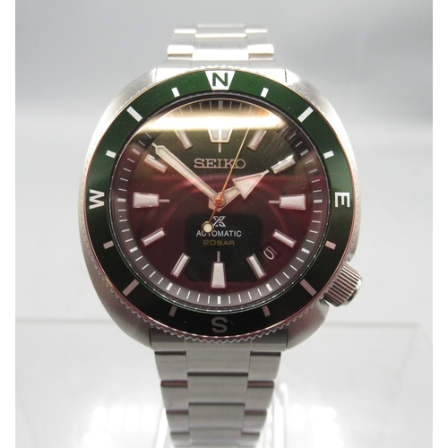 252 - Seiko Prospex SPRH17 Land Tortoise field/dive stainless steel automatic wristwatch with date on orig... 