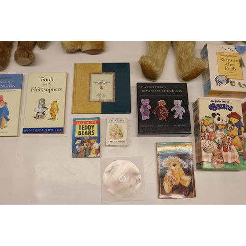 153 - Four vintage teddy bears, incl. one blond mohair merrythought bear and various bear and bear collect... 