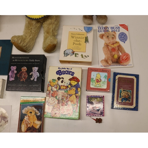153 - Four vintage teddy bears, incl. one blond mohair merrythought bear and various bear and bear collect... 
