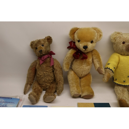 153 - Four vintage teddy bears, incl. one blond mohair merrythought bear and various bear and bear collect... 