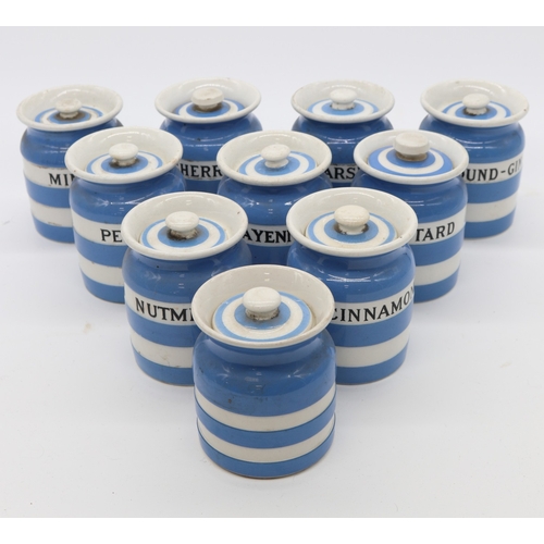 772 - Ten TG Green Cornishware spice pots, H9cm

Bradley's shipping £48.00 plus vat (UK Only)