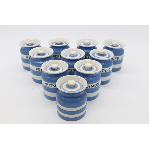 772 - Ten TG Green Cornishware spice pots, H9cm

Bradley's shipping £48.00 plus vat (UK Only)