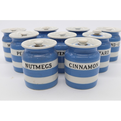 772 - Ten TG Green Cornishware spice pots, H9cm

Bradley's shipping £48.00 plus vat (UK Only)