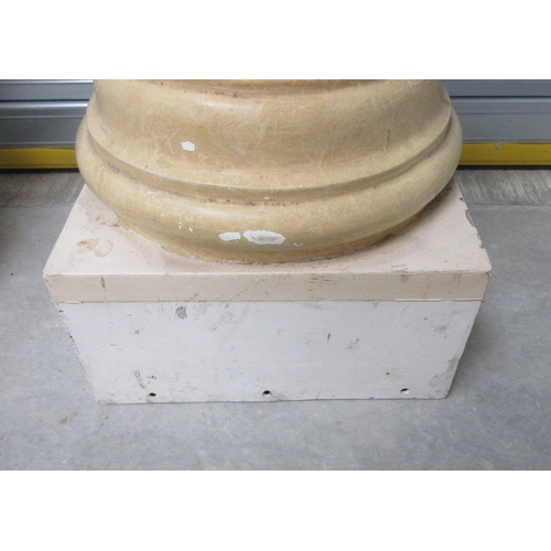 1376 - Pair of fibreglass faux marble Roman columns, on square bases, H275cm

Bradley's shipping POA https:... 