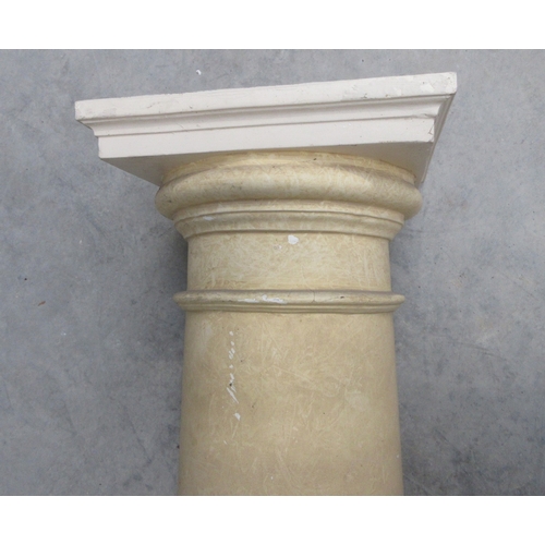 1376 - Pair of fibreglass faux marble Roman columns, on square bases, H275cm

Bradley's shipping POA https:... 