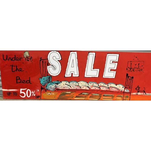113 - Jane Fielder (British Contemporary) acrylic, mixed media on canvas 'SALE Under the Bed Up To 50% Off... 