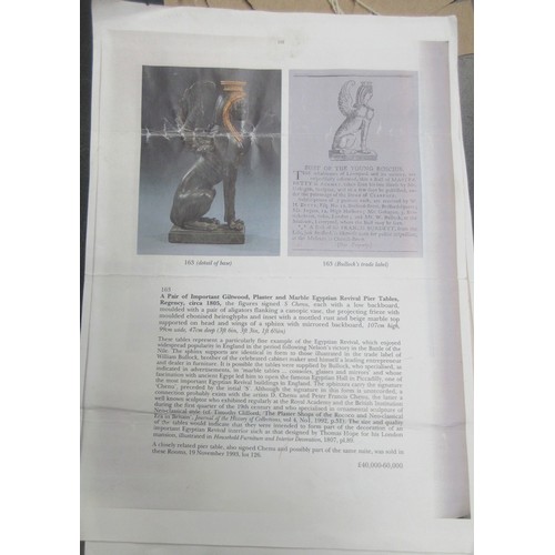 1377 - Style of S. Chenu - a pair of Egyptian Revival style composite Sphinx pier table supports, on rectan... 