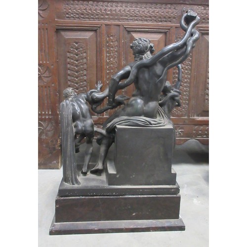 1461 - Bronze statue of The Laocoon, depicting Laocoon and his two sons being attacked by snakes, on a plin... 
