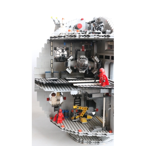 453 - Lego Star Wars 10188 Death Star with box and instruction manual, set has been built up and is obviou... 