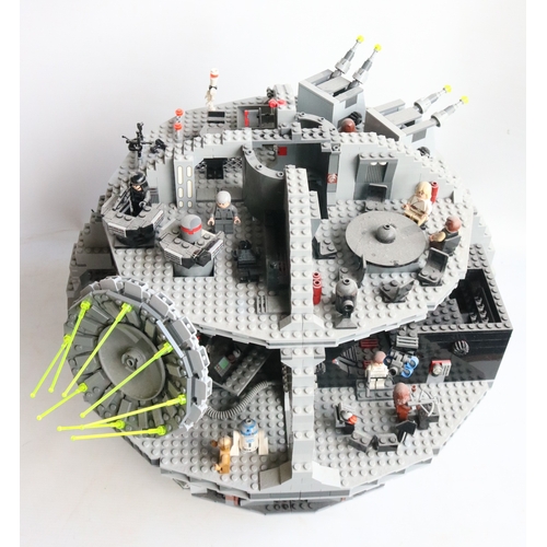 453 - Lego Star Wars 10188 Death Star with box and instruction manual, set has been built up and is obviou... 