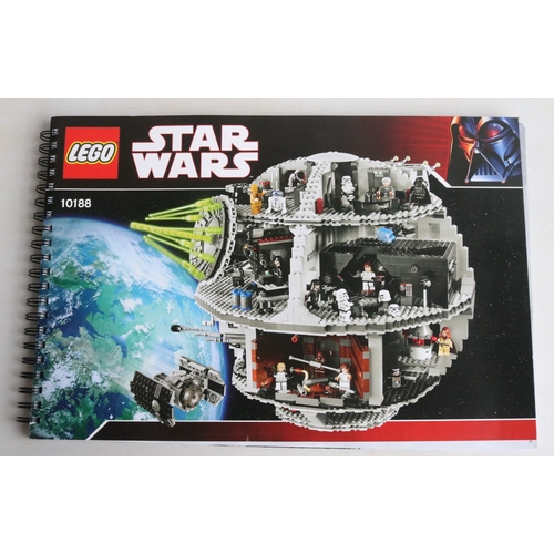 453 - Lego Star Wars 10188 Death Star with box and instruction manual, set has been built up and is obviou... 