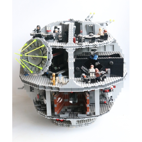 453 - Lego Star Wars 10188 Death Star with box and instruction manual, set has been built up and is obviou... 