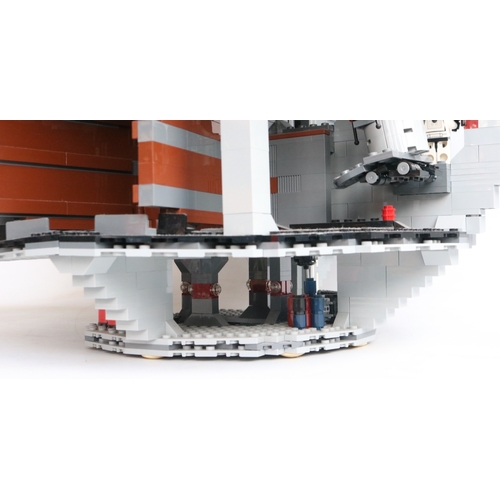 453 - Lego Star Wars 10188 Death Star with box and instruction manual, set has been built up and is obviou... 
