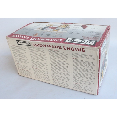 9 - Boxed Mamod live steam Showmans Engine with blue boiler, model in generally good overall previously ... 