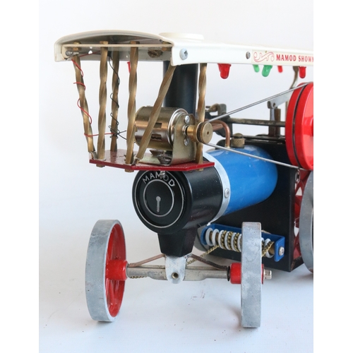 9 - Boxed Mamod live steam Showmans Engine with blue boiler, model in generally good overall previously ... 