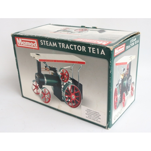 4 - Boxed Mamod TE1a Steam Tractor model in fair condition, please note some corrosion to bare metal sur... 