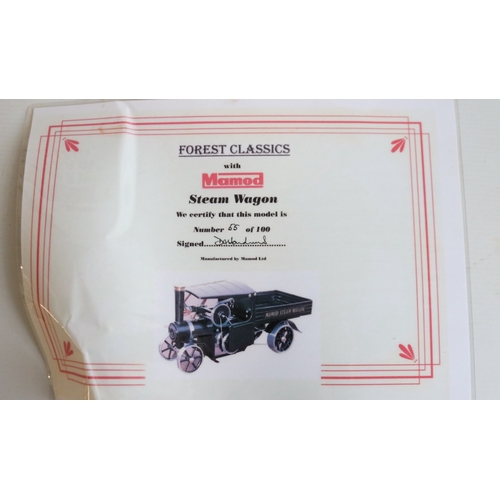 7 - Boxed Mamod/Forest Classics limited edition black liveried SW1B Steam Wagon model (55/100), model in... 