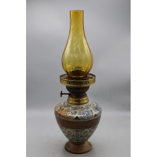 1061 - Martin Brothers, Robert Wallace Martin stoneware vase, incised spiral decoration, blue glaze, later ... 