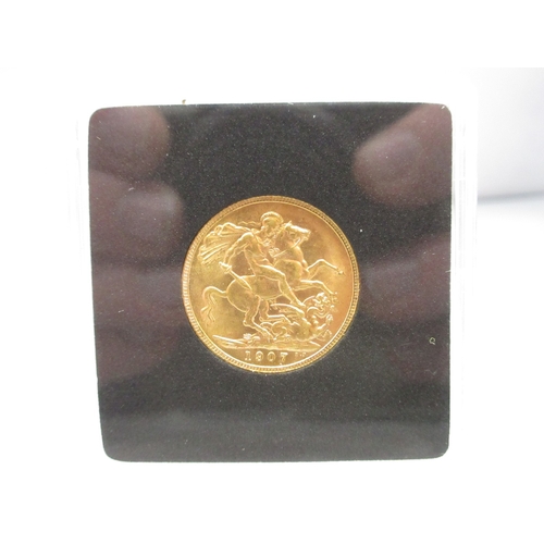 11 - Edward VII (1901-1910) 1907 Sovereign, encapsulated in case with COA
Bradley's Shipping £28.00 plus ... 